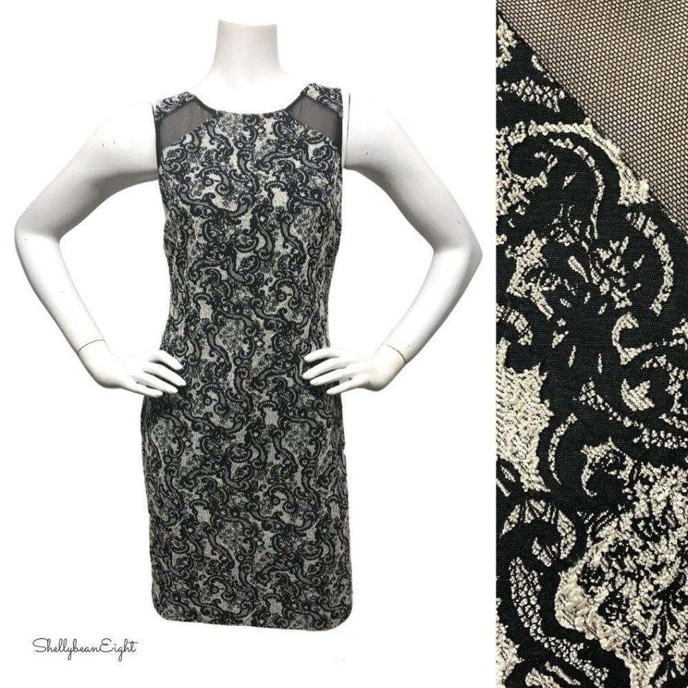 ALICE + OLIVIA Stretch Brocade MESH Dress 2 4 XS S